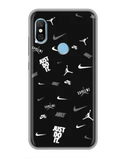 Чехол для Xiaomi Redmi 6 pro с картинкой «Nike Black Pattern»