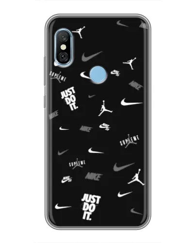 Чехол для Xiaomi Redmi 6 pro с картинкой «Nike Black Pattern» Чехол для Xiaomi Redmi 6 pro с картинкой «Nike Black Pattern»