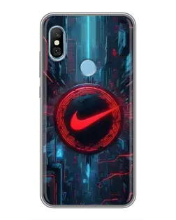 Чехол для Xiaomi Redmi 6 pro с картинкой «Техногенный стиль Nike»