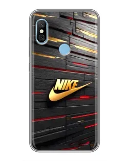 Чехол для Xiaomi Redmi 6 pro с картинкой «Золотой Nike на металле»