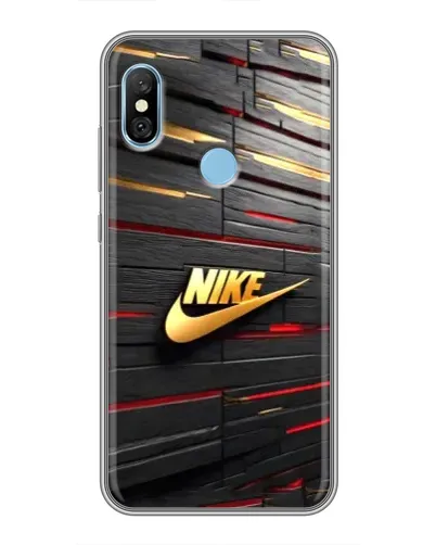 Чехол для Xiaomi Redmi 6 pro с картинкой «Золотой Nike на металле»