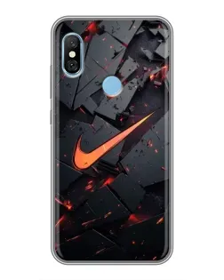 Чехол для Xiaomi Redmi 6 pro с картинкой «Nike — эффект разломов»
