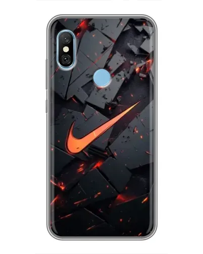 Чехол для Xiaomi Redmi 6 pro с картинкой «Nike — эффект разломов»