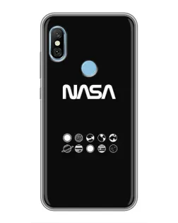 Чехол для Xiaomi Redmi 6 pro с картинкой «NASA — технический принт»