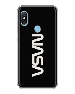 Чехол для Xiaomi Redmi 6 pro с картинкой «NASA — вертикальный логотип»