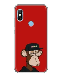 Чехол для Xiaomi Redmi 6 pro с картинкой «Bored Ape — красный фон» Чехол для Xiaomi Redmi 6 pro с картинкой «Bored Ape — красный фон»