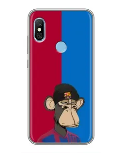 Чехол для Xiaomi Redmi 6 pro с картинкой «Bored Ape — фанат Барсы»