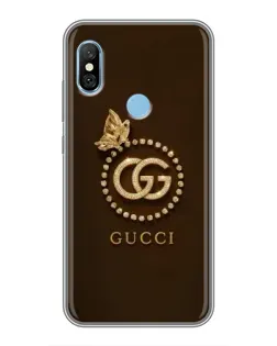 Чехол для Xiaomi Redmi 6 pro с картинкой «Gucci — золотая бабочка»