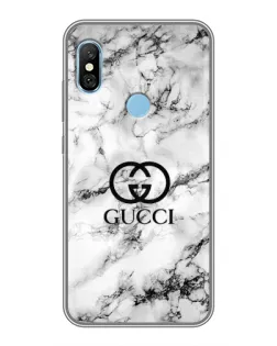 Чехол для Xiaomi Redmi 6 pro с картинкой «Gucci — мраморный шик»