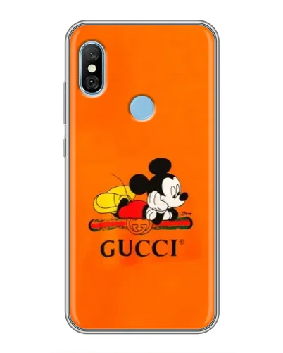 Чехол для Xiaomi Redmi 6 pro с картинкой «Микки Маус Gucci — оранж»