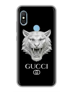 Чехол для Xiaomi Redmi 6 pro с картинкой «Gucci — серебряный лев»