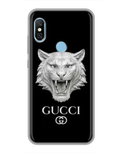 Чехол для Xiaomi Redmi 6 pro с картинкой «Gucci — серебряный лев» Чехол для Xiaomi Redmi 6 pro с картинкой «Gucci — серебряный лев»