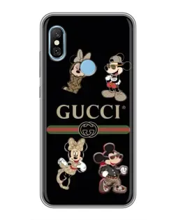 Чехол для Xiaomi Redmi 6 pro с картинкой «Gucci — герои Disney и монограмма»