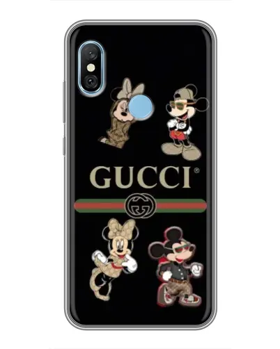 Чехол для Xiaomi Redmi 6 pro с картинкой «Gucci — герои Disney и монограмма» Чехол для Xiaomi Redmi 6 pro с картинкой «Gucci — герои Disney и монограмма»