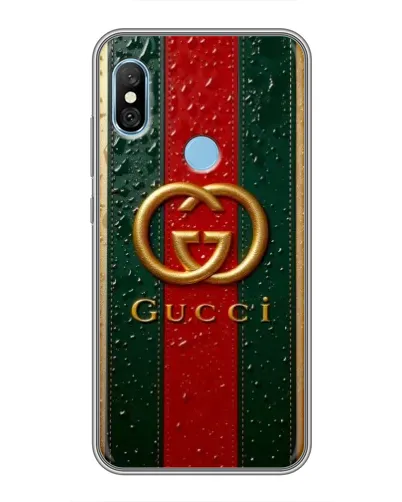 Чехол для Xiaomi Redmi 6 pro с картинкой «Gucci — фирменная полоса и золото» Чехол для Xiaomi Redmi 6 pro с картинкой «Gucci — фирменная полоса и золото»