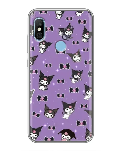 Чехол для Xiaomi Redmi 6 pro с картинкой «Kuromi — паттерн» Чехол для Xiaomi Redmi 6 pro с картинкой «Kuromi — паттерн»