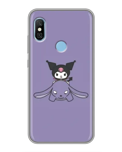 Чехол для Xiaomi Redmi 6 pro с картинкой «Kuromi на лиловом фоне» Чехол для Xiaomi Redmi 6 pro с картинкой «Kuromi на лиловом фоне»