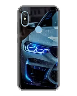 Чехол для Xiaomi Redmi 6 pro с картинкой «Взгляд BMW с синими фарами» Чехол для Xiaomi Redmi 6 pro с картинкой «Взгляд BMW с синими фарами»