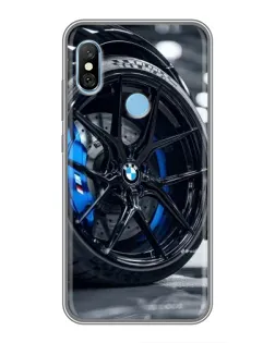 Чехол для Xiaomi Redmi 6 pro с картинкой «Колесо BMW вблизи»