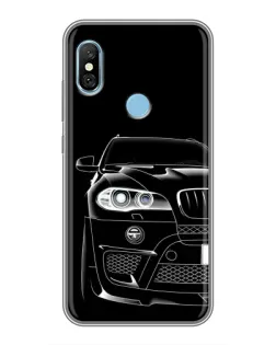 Чехол для Xiaomi Redmi 6 pro с картинкой «Темный силуэт BMW»