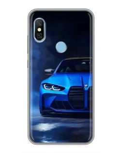 Чехол для Xiaomi Redmi 6 pro с картинкой «Голубая BMW M4»