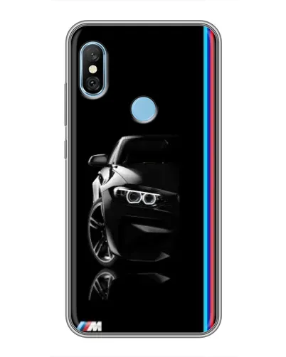 Чехол для Xiaomi Redmi 6 pro с картинкой «Силуэт BMW в темноте»