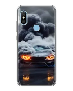Чехол для Xiaomi Redmi 6 pro с картинкой «BMW в дыму»