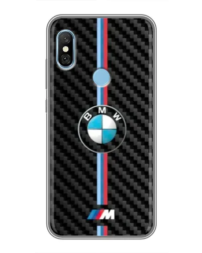 Чехол для Xiaomi Redmi 6 pro с картинкой «Эмблема BMW и карбон»