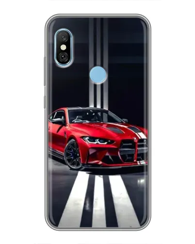 Чехол для Xiaomi Redmi 6 pro с картинкой «Красная BMW на дороге»