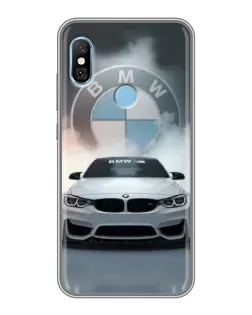 Чехол для Xiaomi Redmi 6 pro с картинкой «BMW в белом дыму»