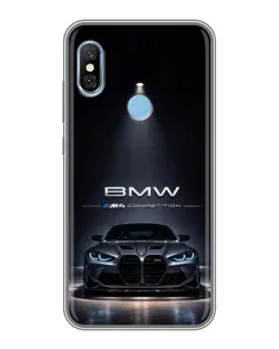 Чехол для Xiaomi Redmi 6 pro с картинкой «BMW сквозь ночной город»