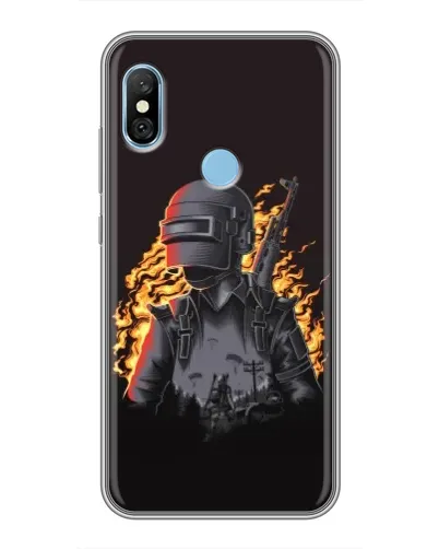 Чехол для Xiaomi Redmi 6 pro с картинкой «PUBG — огненный силуэт» Чехол для Xiaomi Redmi 6 pro с картинкой «PUBG — огненный силуэт»