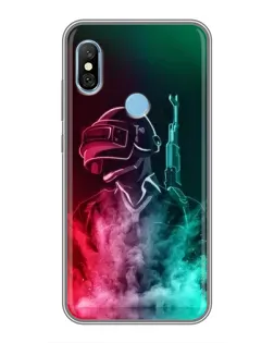 Чехол для Xiaomi Redmi 6 pro с картинкой «PUBG — огненный воин»