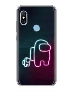 Чехол для Xiaomi Redmi 6 pro с картинкой «Among Us неон-арт»