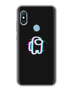 Чехол для Xiaomi Redmi 6 pro с картинкой «Among Us неон»