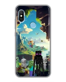 Чехол для Xiaomi Redmi 6 pro с картинкой «Эндермен в лесу»