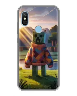 Чехол для Xiaomi Redmi 6 pro с картинкой «Крипер в свитере»