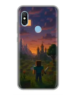 Чехол для Xiaomi Redmi 6 pro с картинкой «Стив у башни»