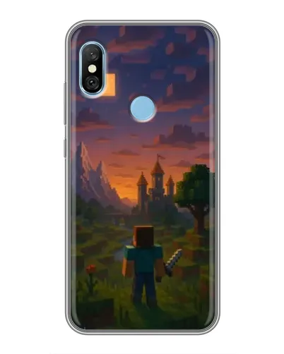 Чехол для Xiaomi Redmi 6 pro с картинкой «Стив у башни» Чехол для Xiaomi Redmi 6 pro с картинкой «Стив у башни»