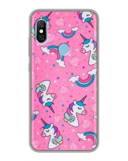 Чохол для Xiaomi Redmi 6 pro з картинкою «Unicorn паттерн рожевий»
