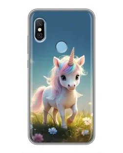 Чохол для Xiaomi Redmi 6 pro з картинкою «Єдиноріг на галявині»