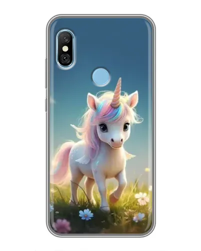 Чохол для Xiaomi Redmi 6 pro з картинкою «Єдиноріг на галявині»