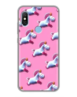 Чохол для Xiaomi Redmi 6 pro з картинкою «Єдинороги на рожевому»