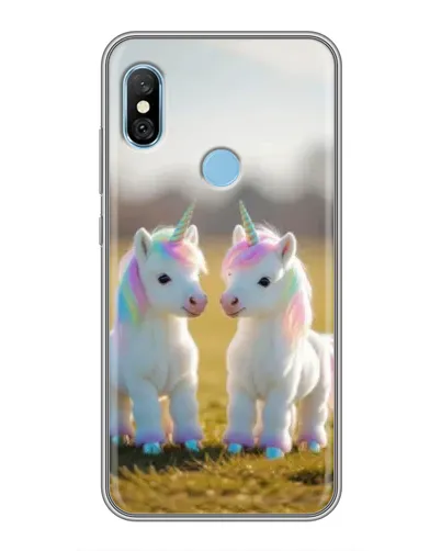 Чохол для Xiaomi Redmi 6 pro з картинкою «Пара єдинорогів»