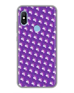 Чохол для Xiaomi Redmi 6 pro з картинкою «Єдинороги на фіолетовому»