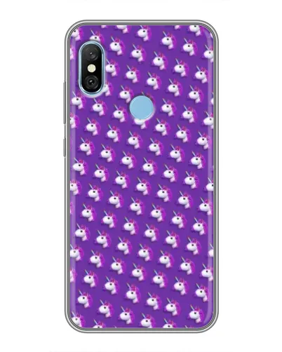 Чохол для Xiaomi Redmi 6 pro з картинкою «Єдинороги на фіолетовому»