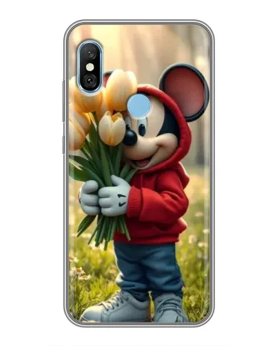 Чехол для Xiaomi Redmi 6 pro с картинкой «Микки с тюльпанами» Чехол для Xiaomi Redmi 6 pro с картинкой «Микки с тюльпанами»