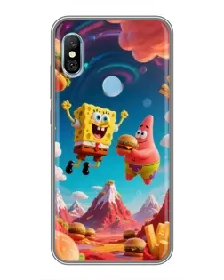 Чехол для Xiaomi Redmi 6 pro с картинкой «Космический фастфуд»
