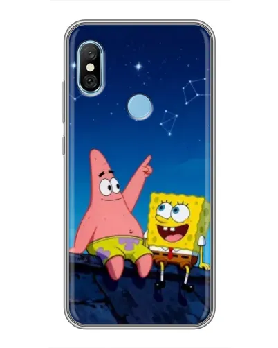 Чехол для Xiaomi Redmi 6 pro с картинкой «Губка Боб и Патрик ночью» Чехол для Xiaomi Redmi 6 pro с картинкой «Губка Боб и Патрик ночью»