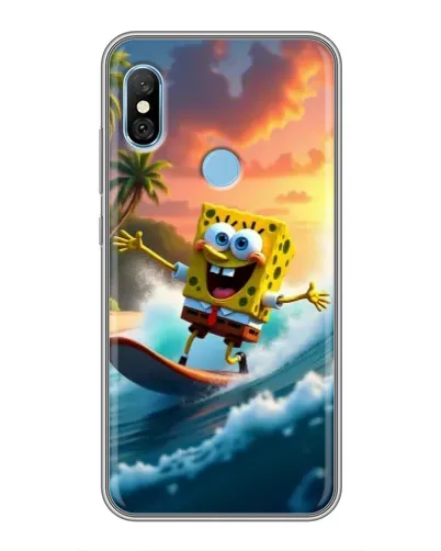 Чехол для Xiaomi Redmi 6 pro с картинкой «Губка Боб серфингист» Чехол для Xiaomi Redmi 6 pro с картинкой «Губка Боб серфингист»